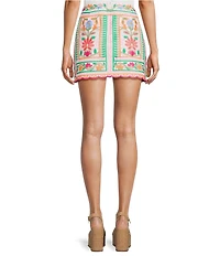 J.Marie Elaine Coordinating Embroidered Mini Pencil Skirt