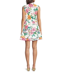 J.Marie Elaine Sleevless Tie Button Front Dress