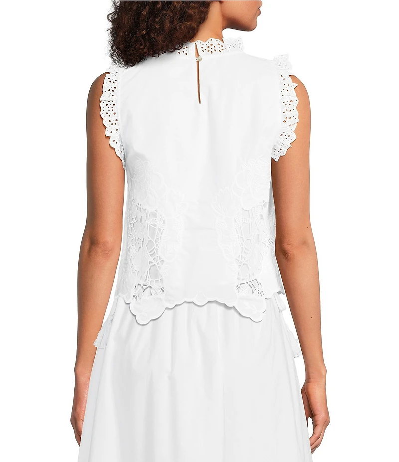 J.Marie Giselle Coordinating Embroidered Ruffle Detail Blouse