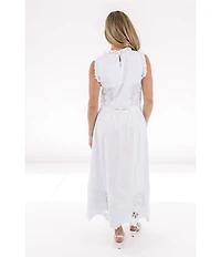 J.Marie Giselle Coordinating Embroidered Ruffle Detail Blouse