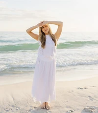 J.Marie Giselle Coordinating Embroidered Ruffle Detail Blouse