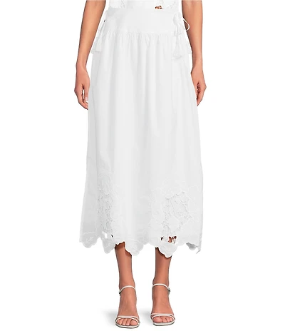 J.Marie Giselle Coordinating Lace Detail Adjustable Tie Midi Skirt
