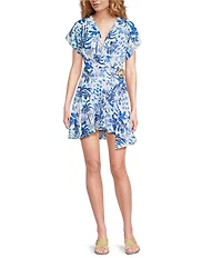 J.Marie Hayden V-Neck Flutter Sleeve Wrap Romper