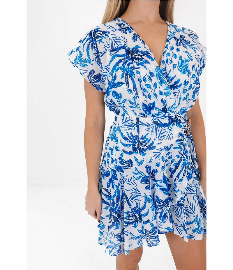 J.Marie Hayden V-Neck Flutter Sleeve Wrap Romper