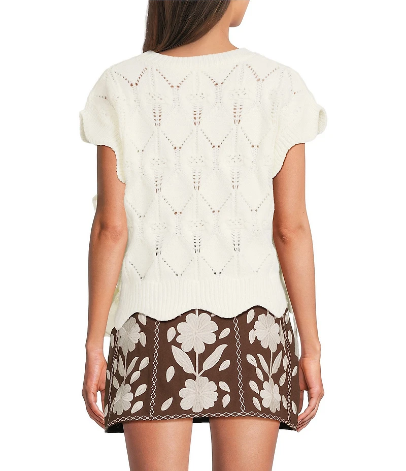 J.Marie Hayes Sleeveless Scoop Neckline Tie Side Sweater