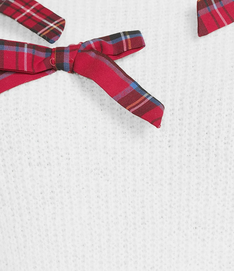 J.Marie Hollin Knit Crew Neck Short Sleeve Bow Sweater