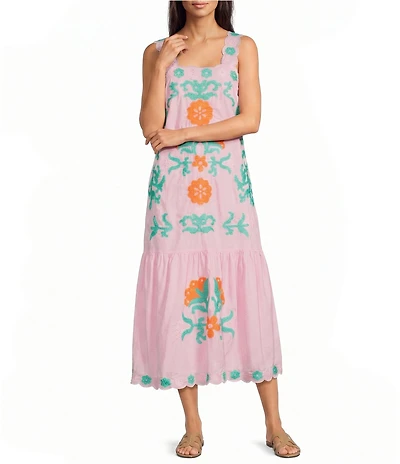 J.Marie Kassie Embroidered Tiered Dress