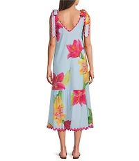 J.Marie Kiera Ric Rac Tie Strap Midi Dress
