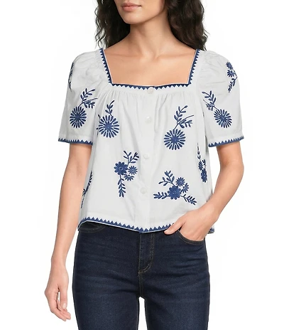 J.Marie Laken Button Up Short Sleeve Top