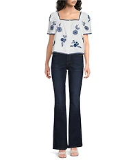 J.Marie Laken Button Up Short Sleeve Top