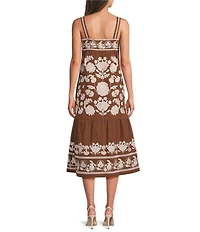 J.Marie Landon Sleeveless Embroidered Midi Dress