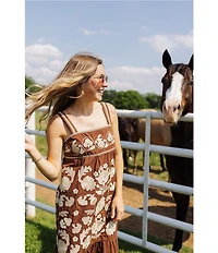 J.Marie Landon Sleeveless Embroidered Midi Dress
