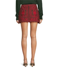 J.Marie Lulu Embroidered Mini Skirt