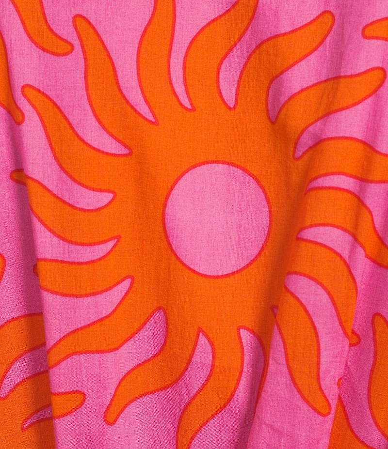 J.Marie Mara Sun Print V-Neck Short Flutter Sleeve Wrap Front Romper