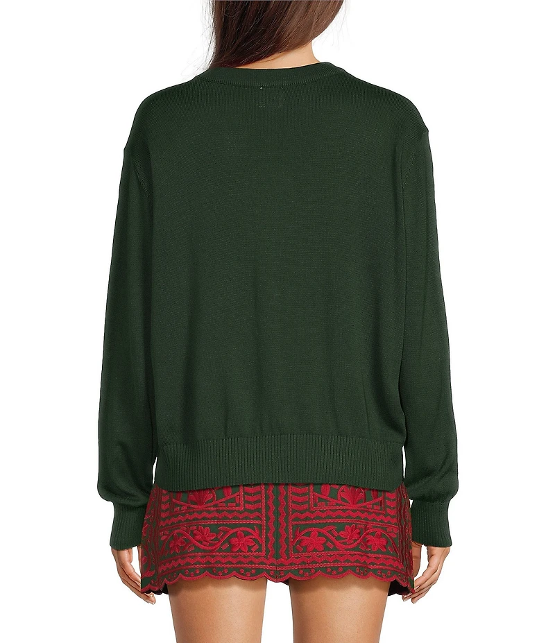 J.Marie Merry and Bright Crew Neck Long Sleeve Pullover Sweater