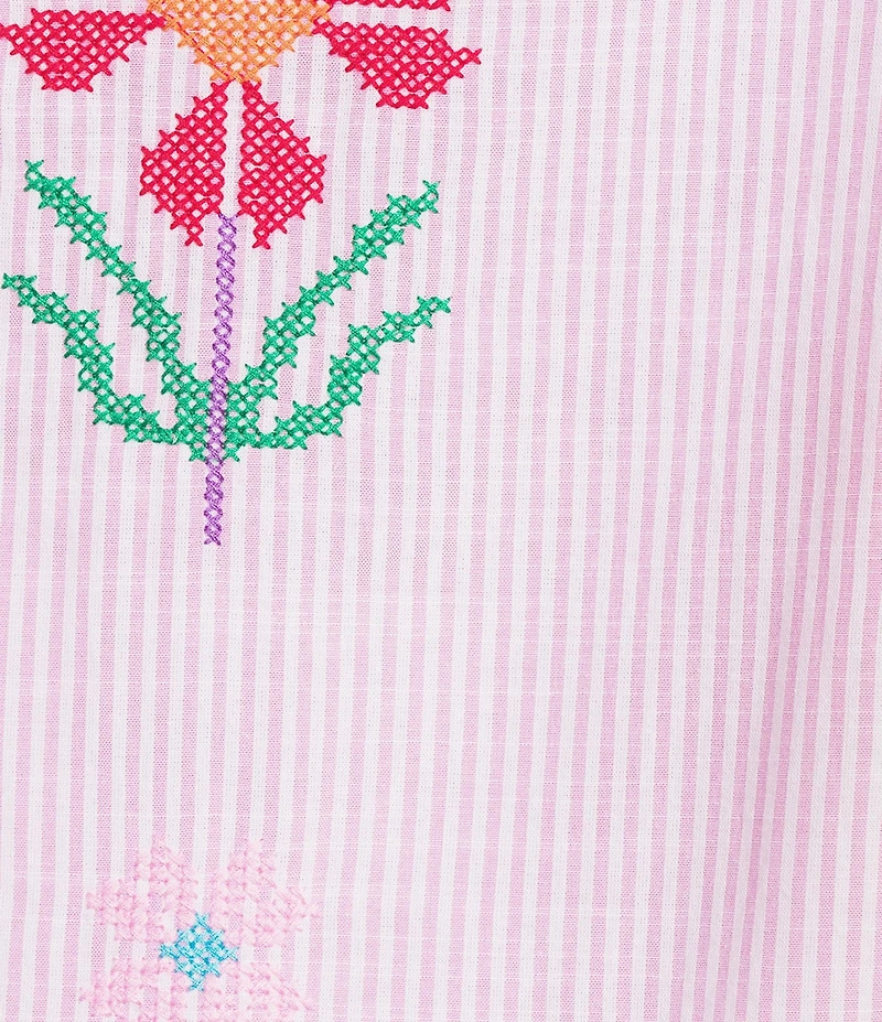 J.Marie Piper Button Down Embroidered Shirt Dress