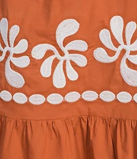 J.Marie Amalia Embroidered 3/4 Sleeve Square Neck Dress