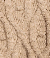 J.Marie Elliot Short Sleeve Crew Neck Cable Sweater