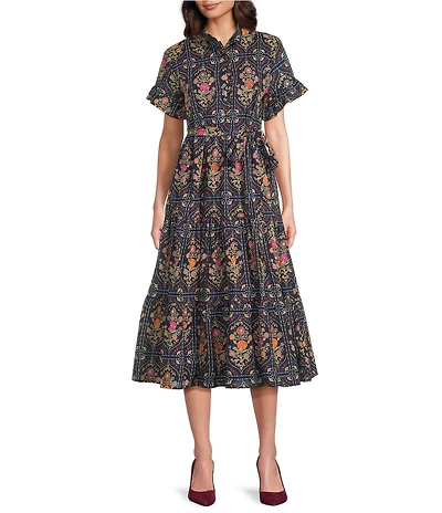 J.Marie Torian Short Sleeve Midi Dress