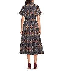 J.Marie Torian Short Sleeve Midi Dress
