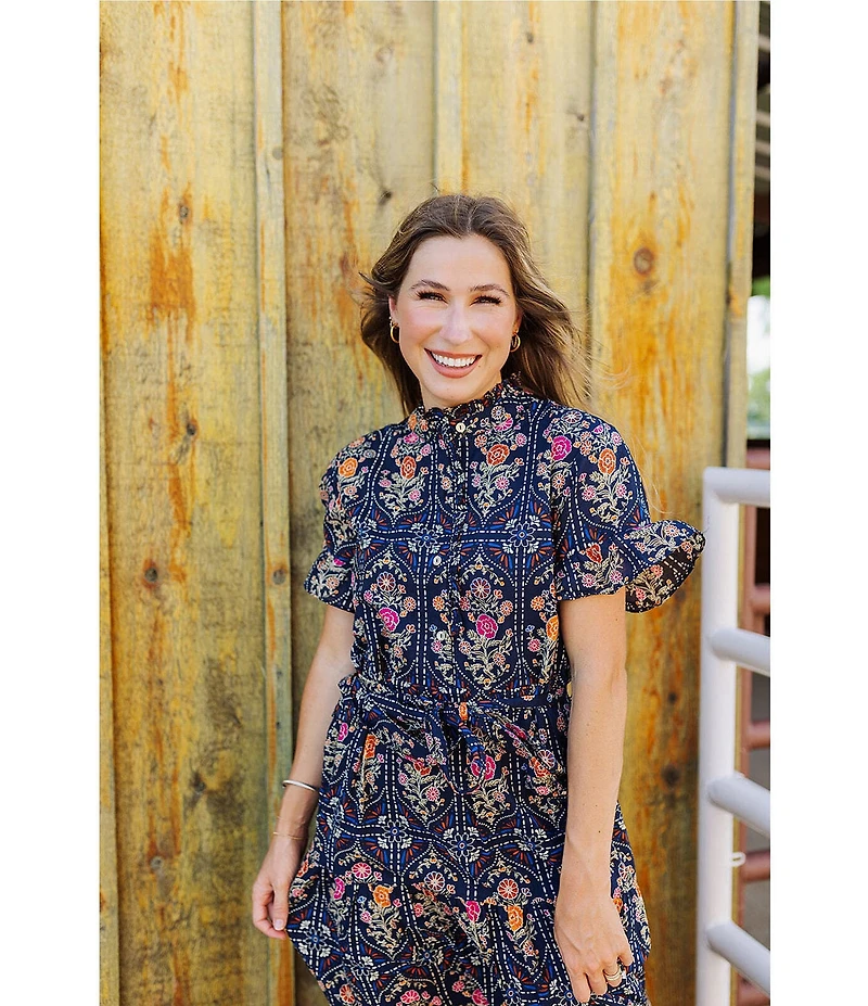 J.Marie Torian Short Sleeve Midi Dress