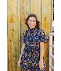 J.Marie Torian Short Sleeve Midi Dress
