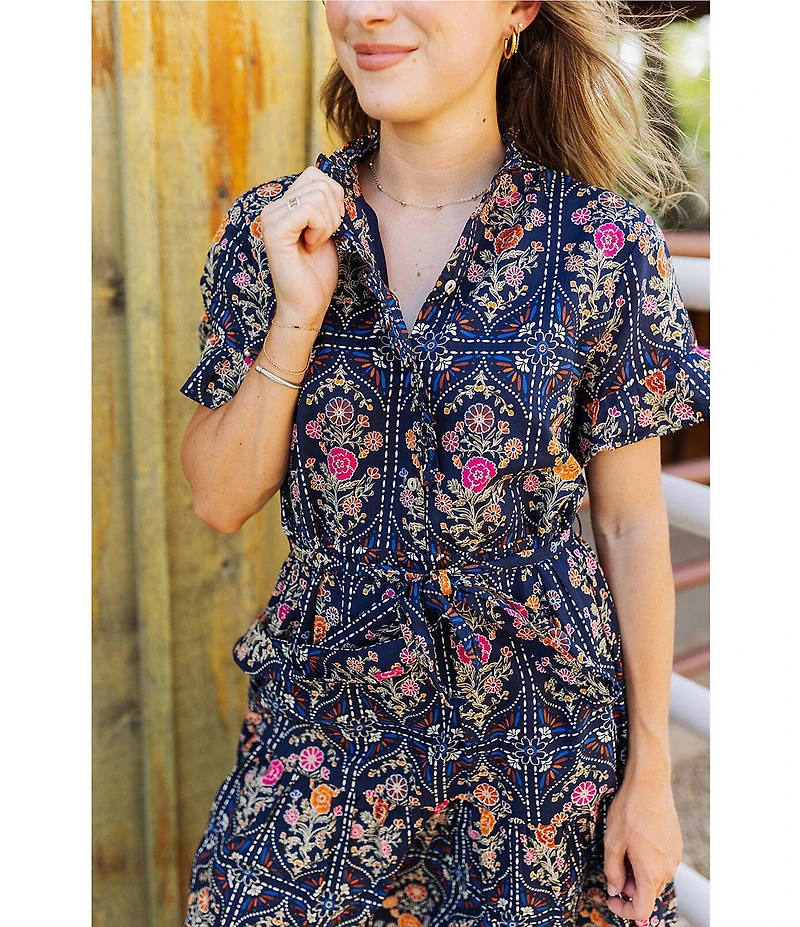 J.Marie Torian Short Sleeve Midi Dress