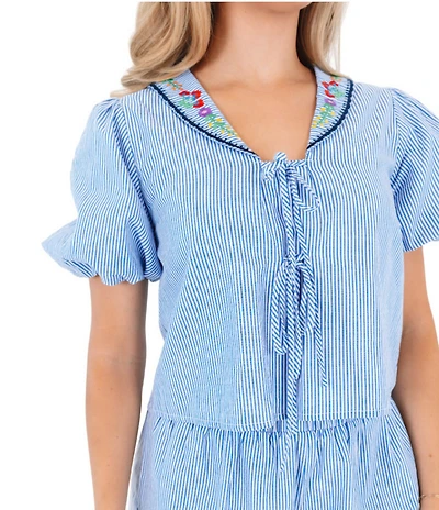 J.Marie Tristen Embroidered Collared Coordinating Blouse