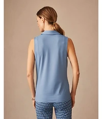 J.McLaughlin Aida Catalina Cloth Knit Point Collar Sleeveless Top