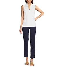 J.McLaughlin Aida Catalina Cloth Knit Point Collar Sleeveless Top