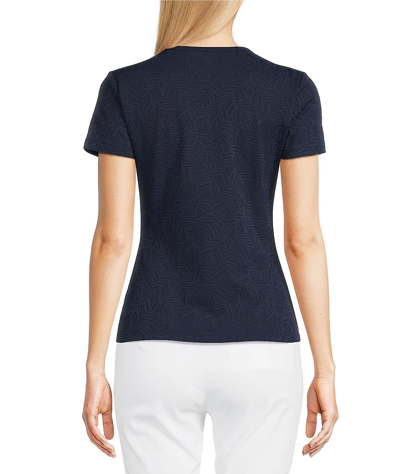 J.McLaughlin Allie Cotton Blend Knit Crew Neck Short Sleeve Tee