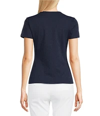 J.McLaughlin Allie Cotton Blend Knit Crew Neck Short Sleeve Tee