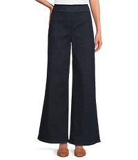 J.McLaughlin Anderson Denim Flat Front Wide Leg Pull-On Jeans