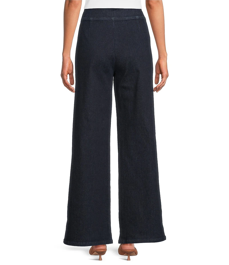 J.McLaughlin Anderson Denim Flat Front Wide Leg Pull-On Jeans