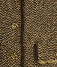J.McLaughlin Anwen Herringbone Tweed Wool Notch Collar Long Sleeve Jacket
