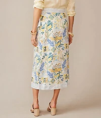 J.McLaughlin Ardis Combo Print Tie Waist Wrap Skirt