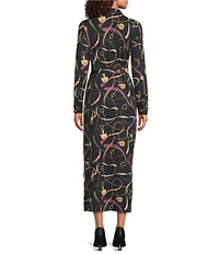 J.McLaughlin Armory Catiline Cloth Point Collar Button Front Long Sleeve Self-Tie Midi Shirt Dress