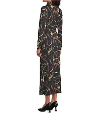 J.McLaughlin Armory Catiline Cloth Point Collar Button Front Long Sleeve Self-Tie Midi Shirt Dress