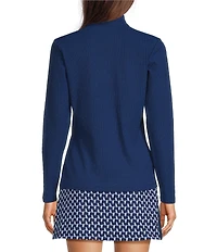 J.McLaughlin Bedford Knit Catalina Cloth Stand Collar Half Zip Long Sleeve Pullover