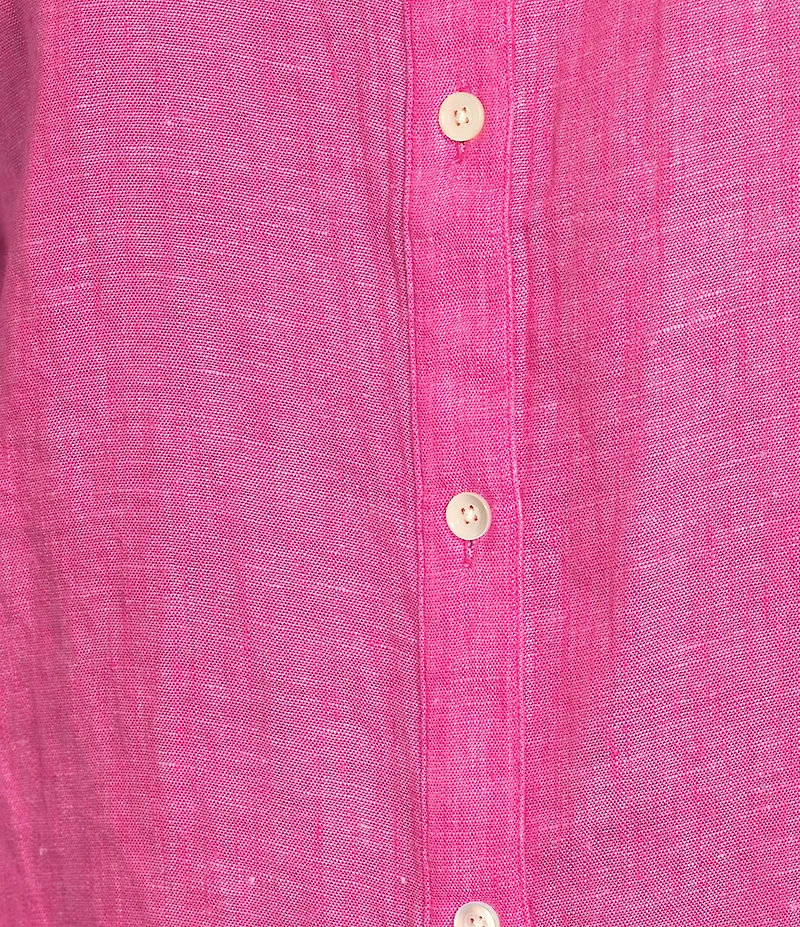 J.McLaughlin Britt Linen Point Collar Long Sleeve Button Front Blouse