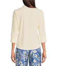 J.McLaughlin Brynn 3/4 Sleeve Point Collar Shirt