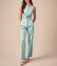 J.McLaughlin Carter Dupioni Flat Front Wide Leg Coordinating Pants