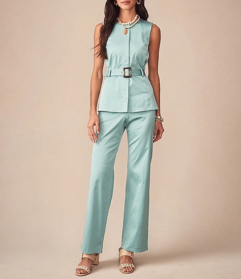 J.McLaughlin Carter Dupioni Flat Front Wide Leg Coordinating Pants