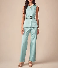 J.McLaughlin Carter Dupioni Flat Front Wide Leg Coordinating Pants