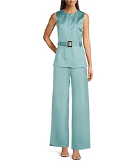 J.McLaughlin Carter Dupioni Flat Front Wide Leg Coordinating Pants