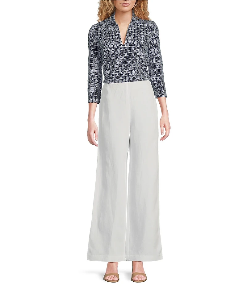J.McLaughlin Carter Knit Linen Flat Front Straight Leg Pants