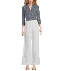 J.McLaughlin Carter Knit Linen Flat Front Straight Leg Pants
