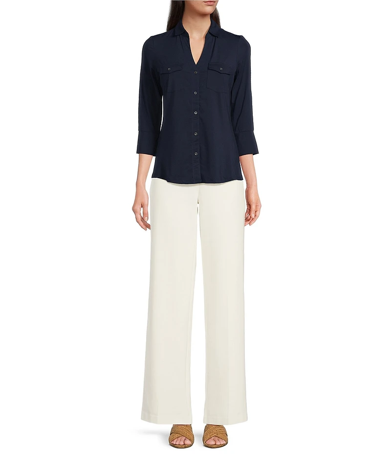 J.McLaughlin Carter Stretch Knit Wide Leg Pants