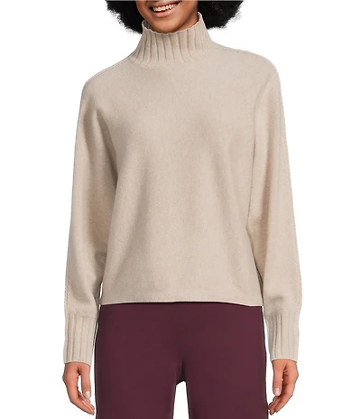 J.McLaughlin Cashmere Horizontal Knit Oversized Turtleneck Long Sleeve Sweater