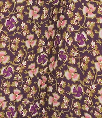J.McLaughlin Coordinating Cecilia Floral Print Ruffle Split V-Neck Bracelet Sleeve Blouse